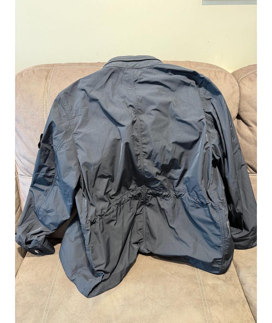 STONE ISLAND Темно-синяя полиэстеровая куртка, фото 2