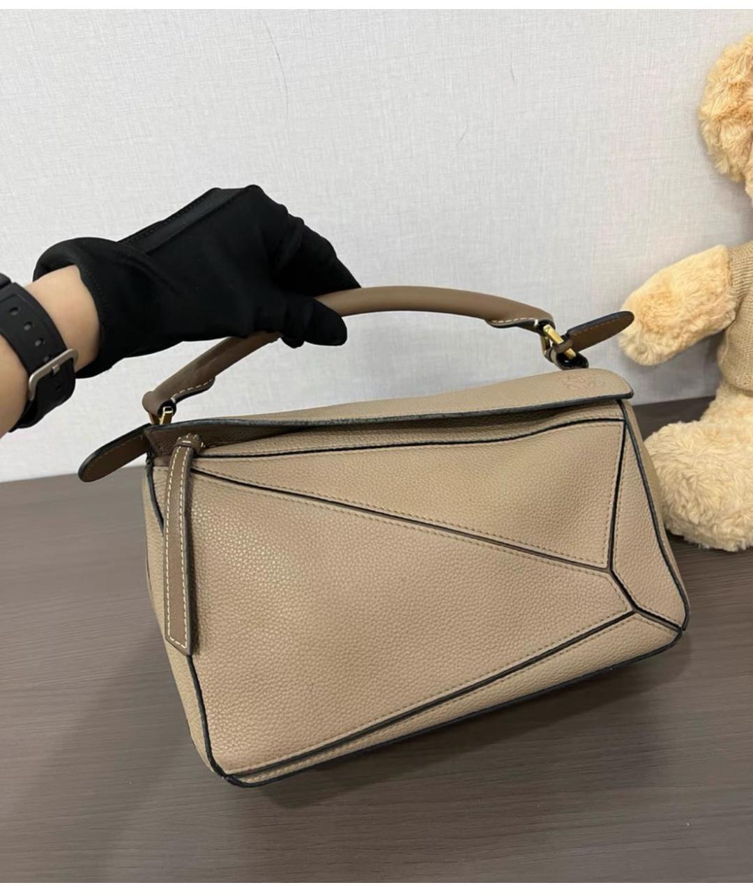 LOEWE Бежевая кожаная сумка через плечо, фото 7