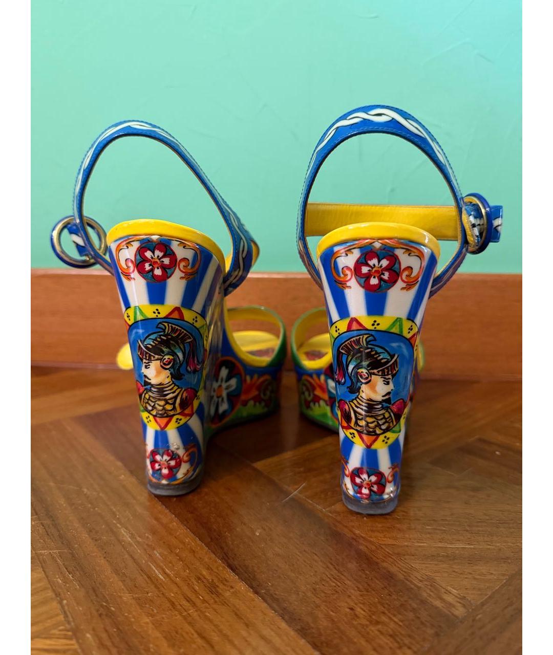 DOLCE&GABBANA Мульти босоножки из лакированной кожи, фото 6
