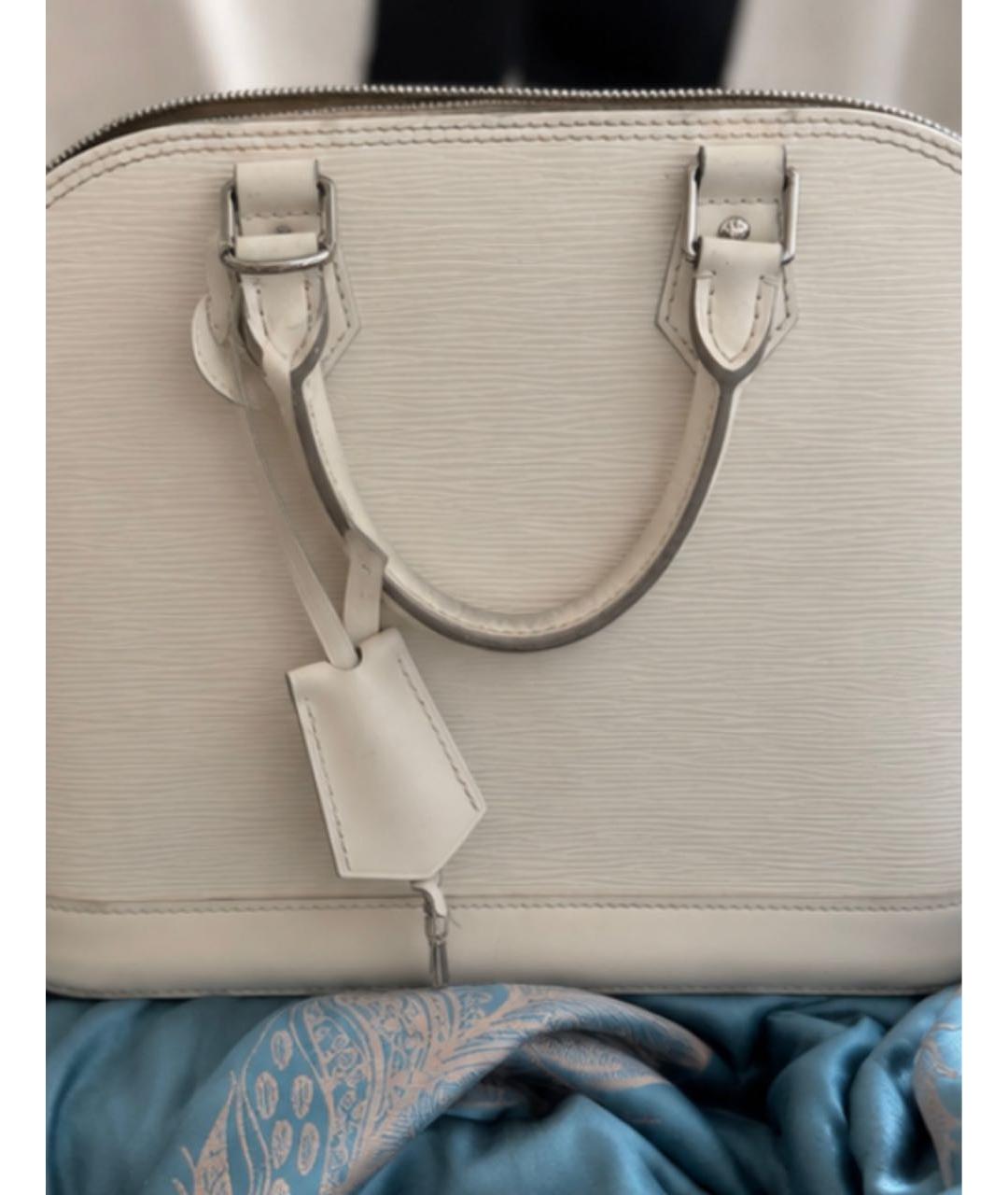 LOUIS VUITTON Бежевая кожаная сумка с короткими ручками, фото 2