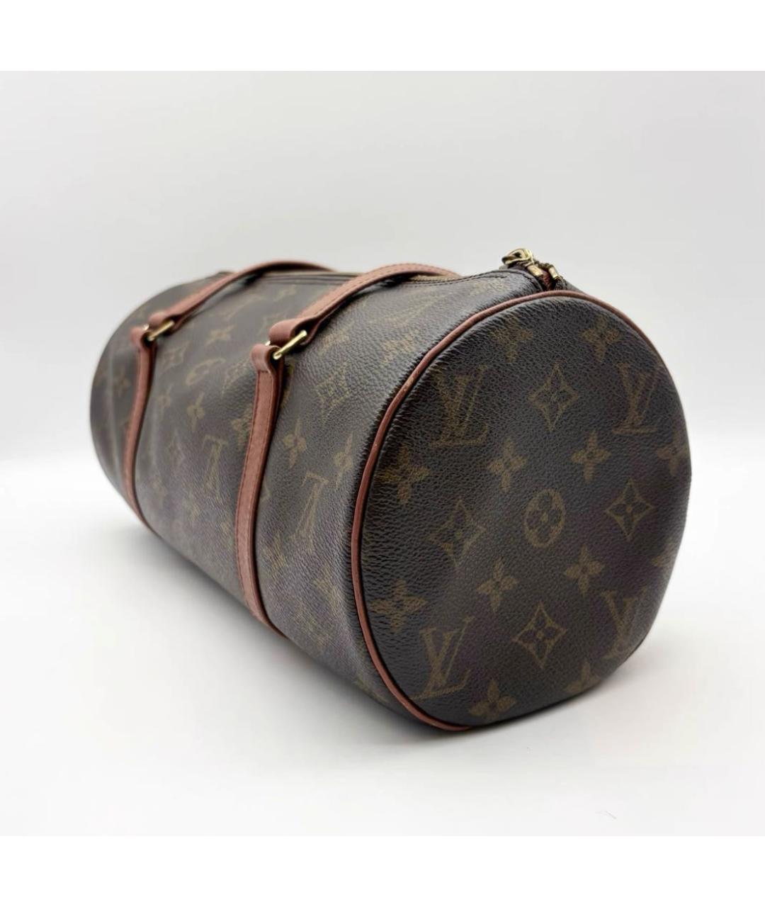 LOUIS VUITTON Коричневая сумка с короткими ручками из канвы, фото 4