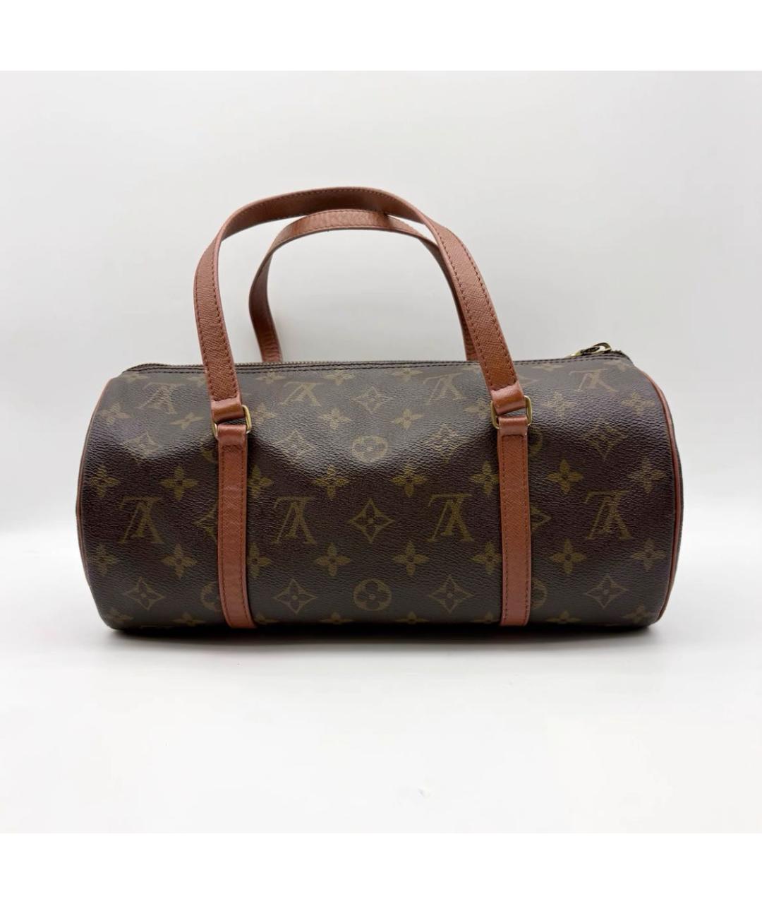 LOUIS VUITTON Коричневая сумка с короткими ручками из канвы, фото 7
