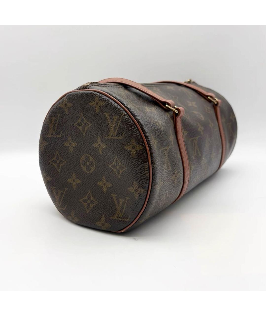 LOUIS VUITTON Коричневая сумка с короткими ручками из канвы, фото 3