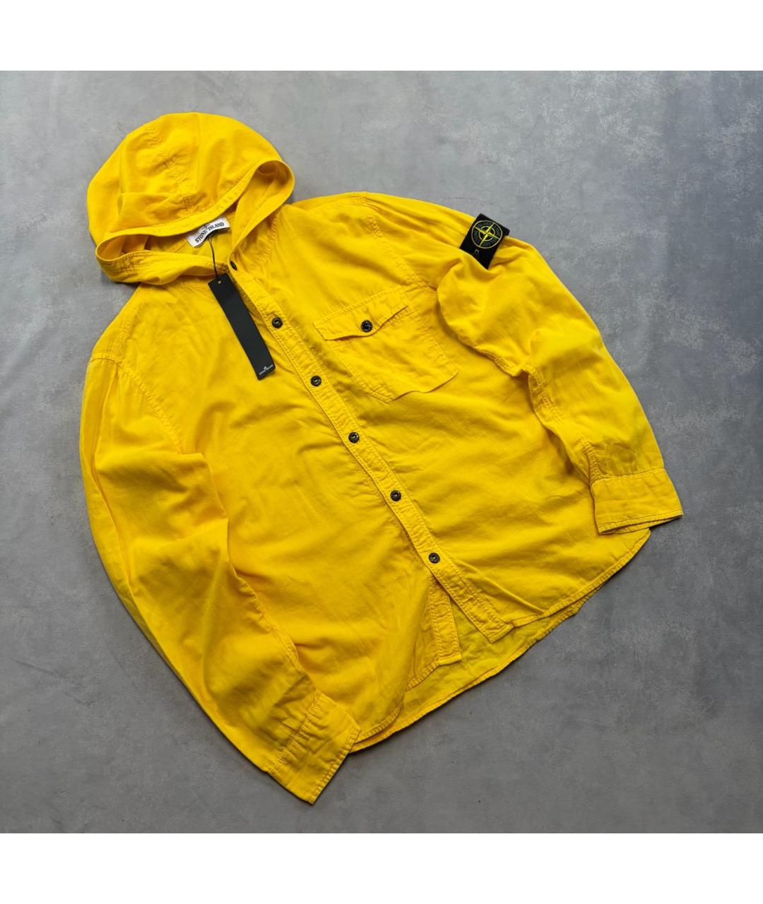 STONE ISLAND Желтая хлопковая кэжуал рубашка, фото 5