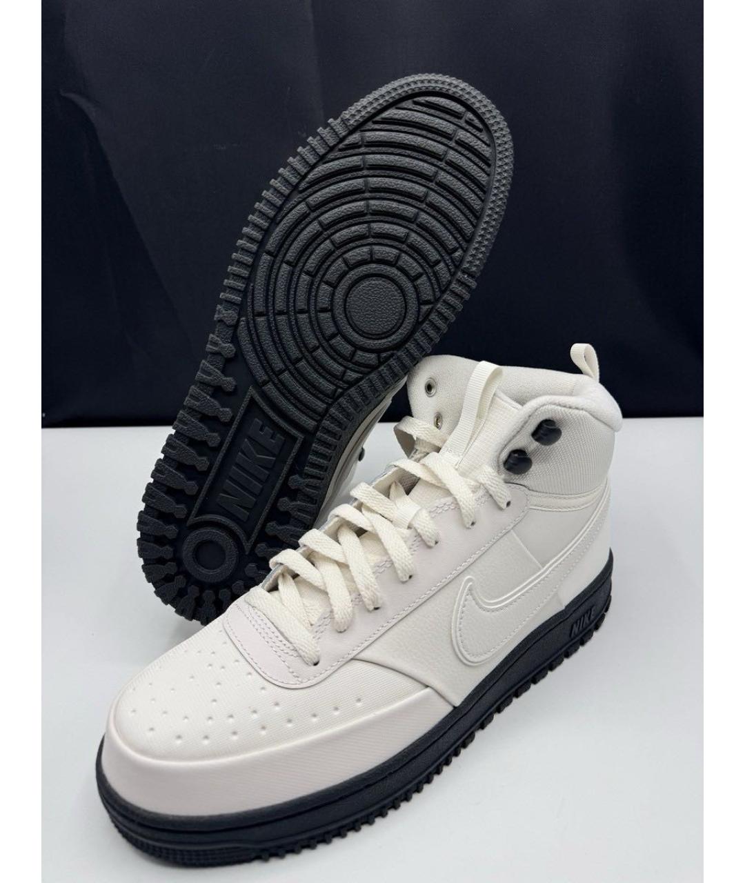 NIKE Белые кожаные высокие кроссовки / кеды, фото 5