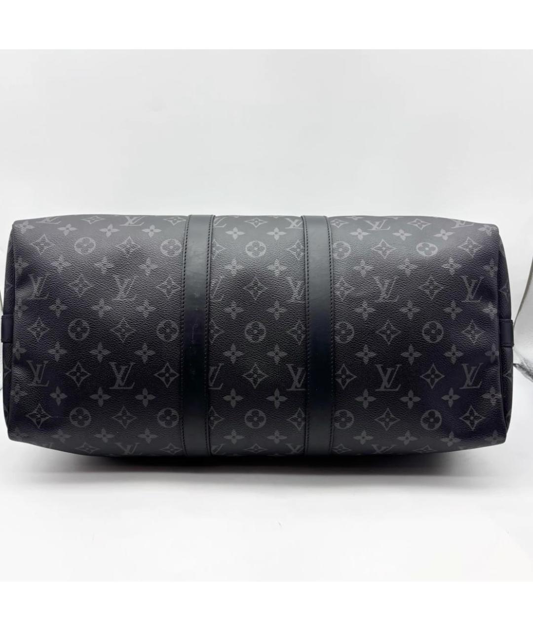 LOUIS VUITTON Черная дорожная/спортивная сумка из канвы, фото 6
