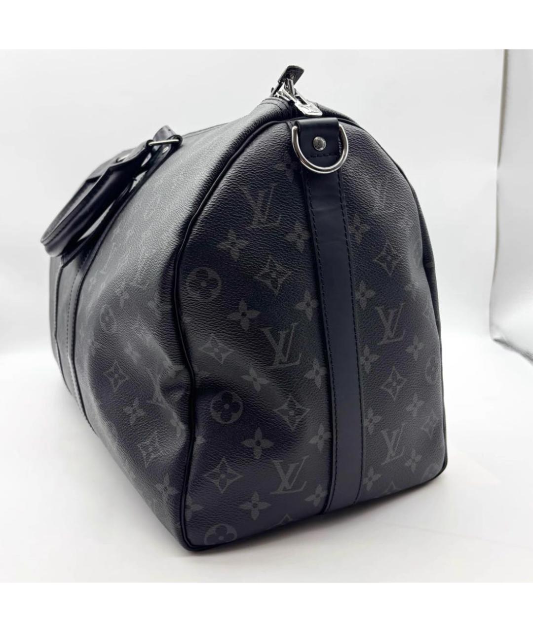 LOUIS VUITTON Черная дорожная/спортивная сумка из канвы, фото 4
