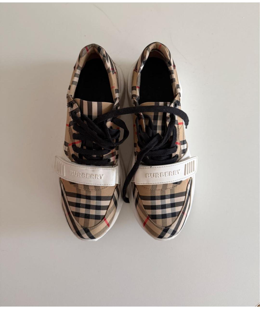 BURBERRY Текстильные низкие кроссовки / кеды, фото 2