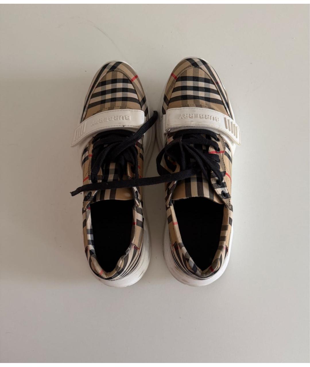 BURBERRY Текстильные низкие кроссовки / кеды, фото 3
