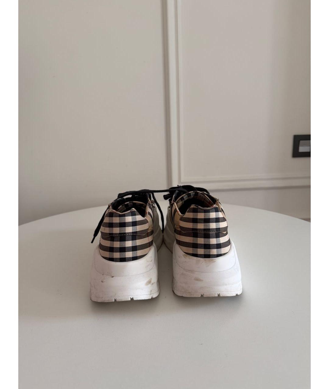 BURBERRY Текстильные низкие кроссовки / кеды, фото 4