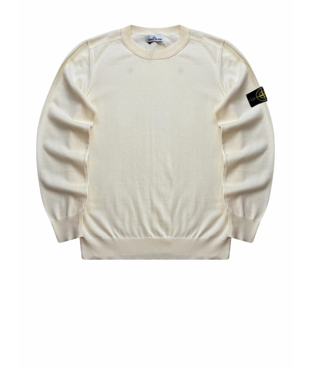 STONE ISLAND Бежевый хлопковый джемпер / свитер, фото 1