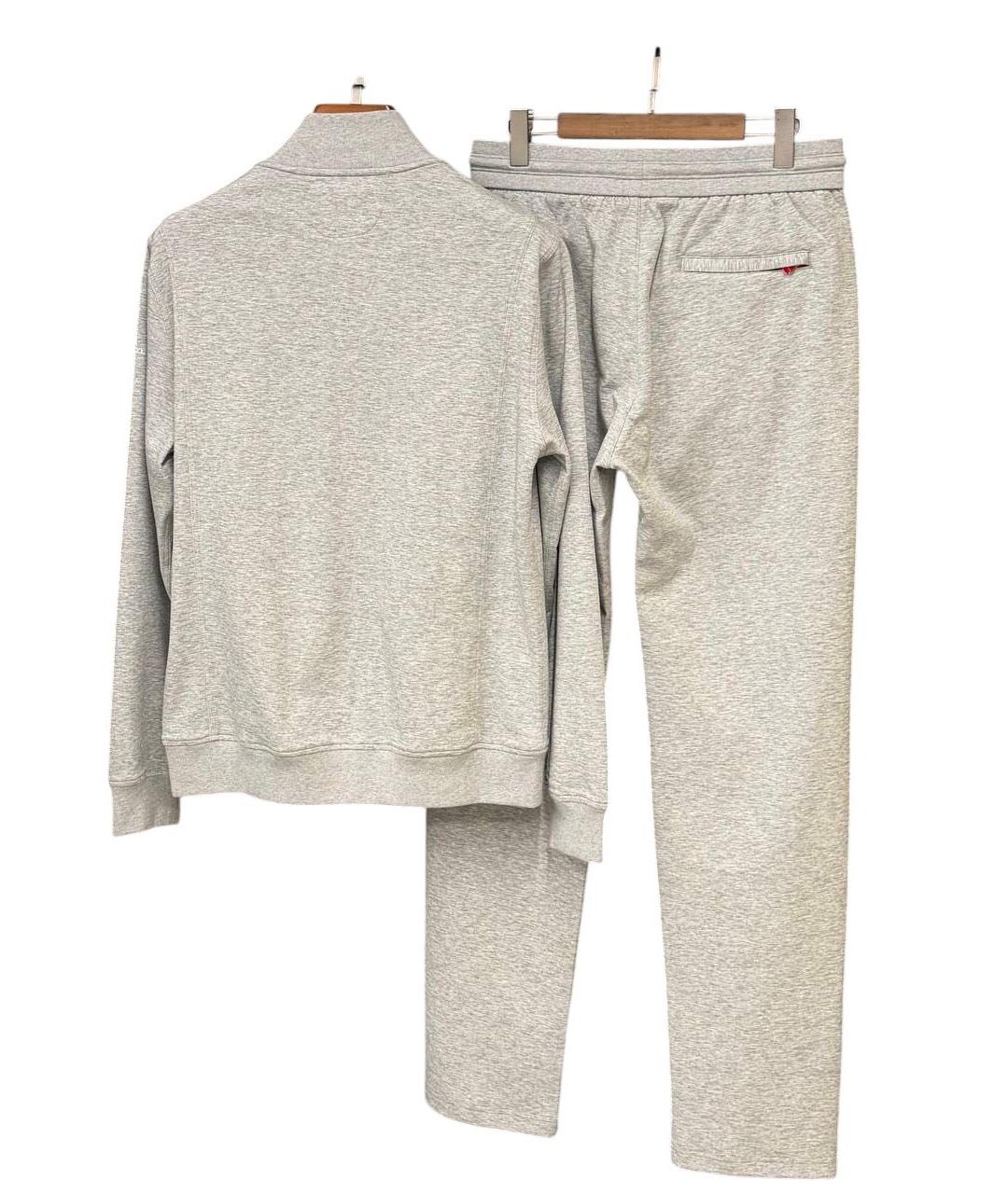 KITON Серый хлопковый спортивный костюм, фото 2