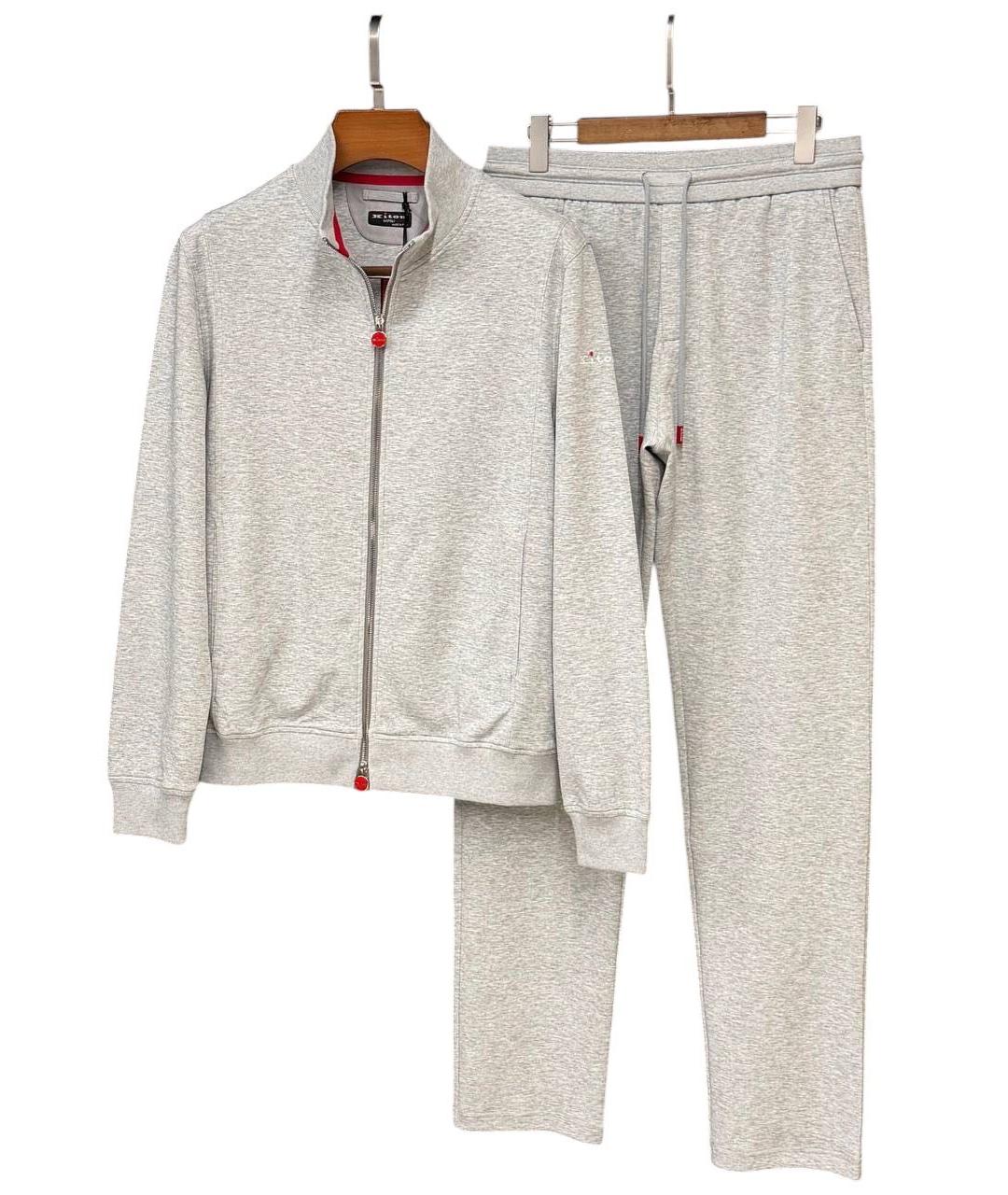 KITON Серый хлопковый спортивный костюм, фото 5