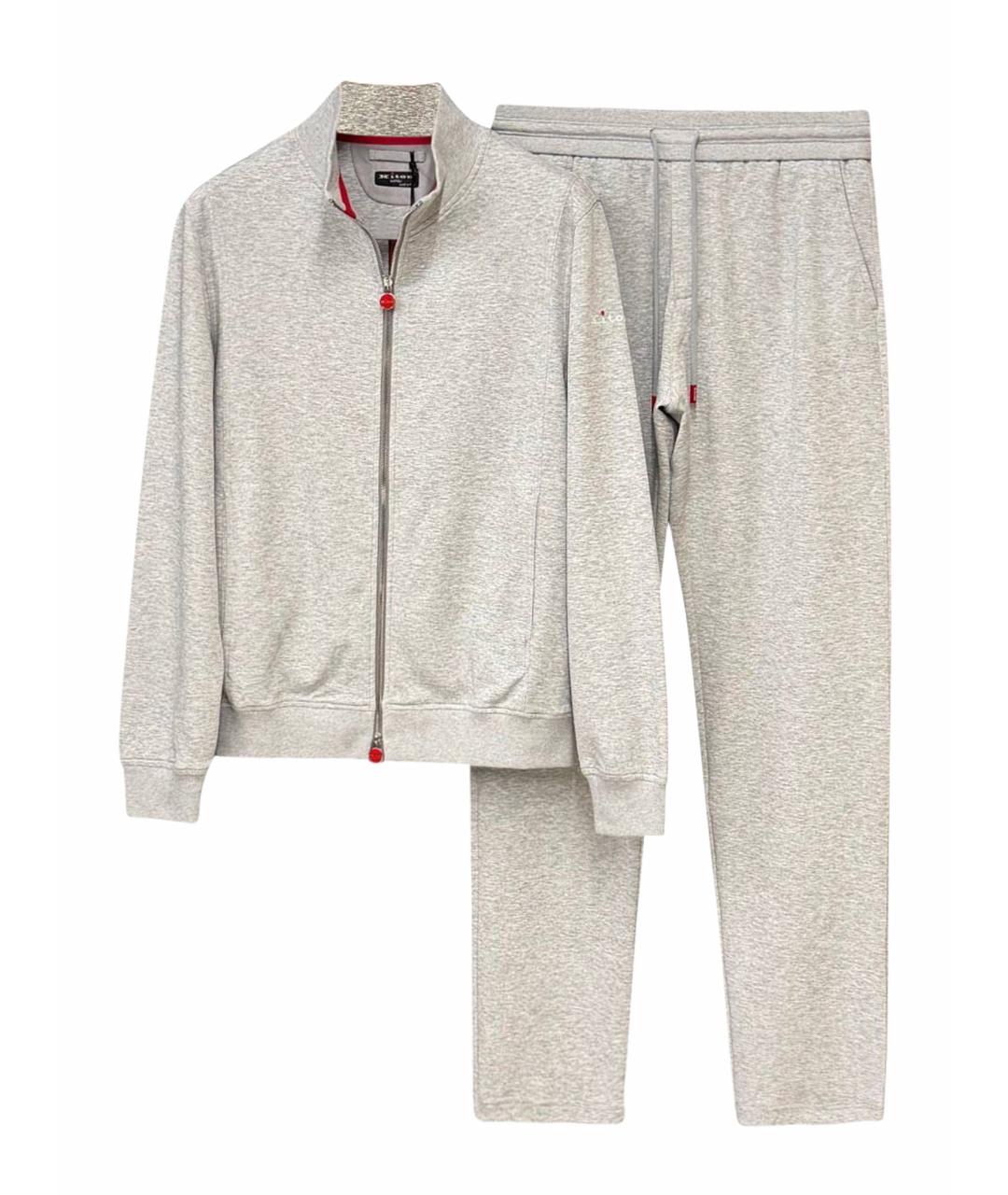 KITON Серый хлопковый спортивный костюм, фото 1