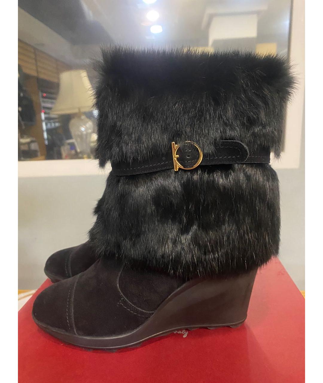 FERRAGAMO Черные сапоги, фото 7