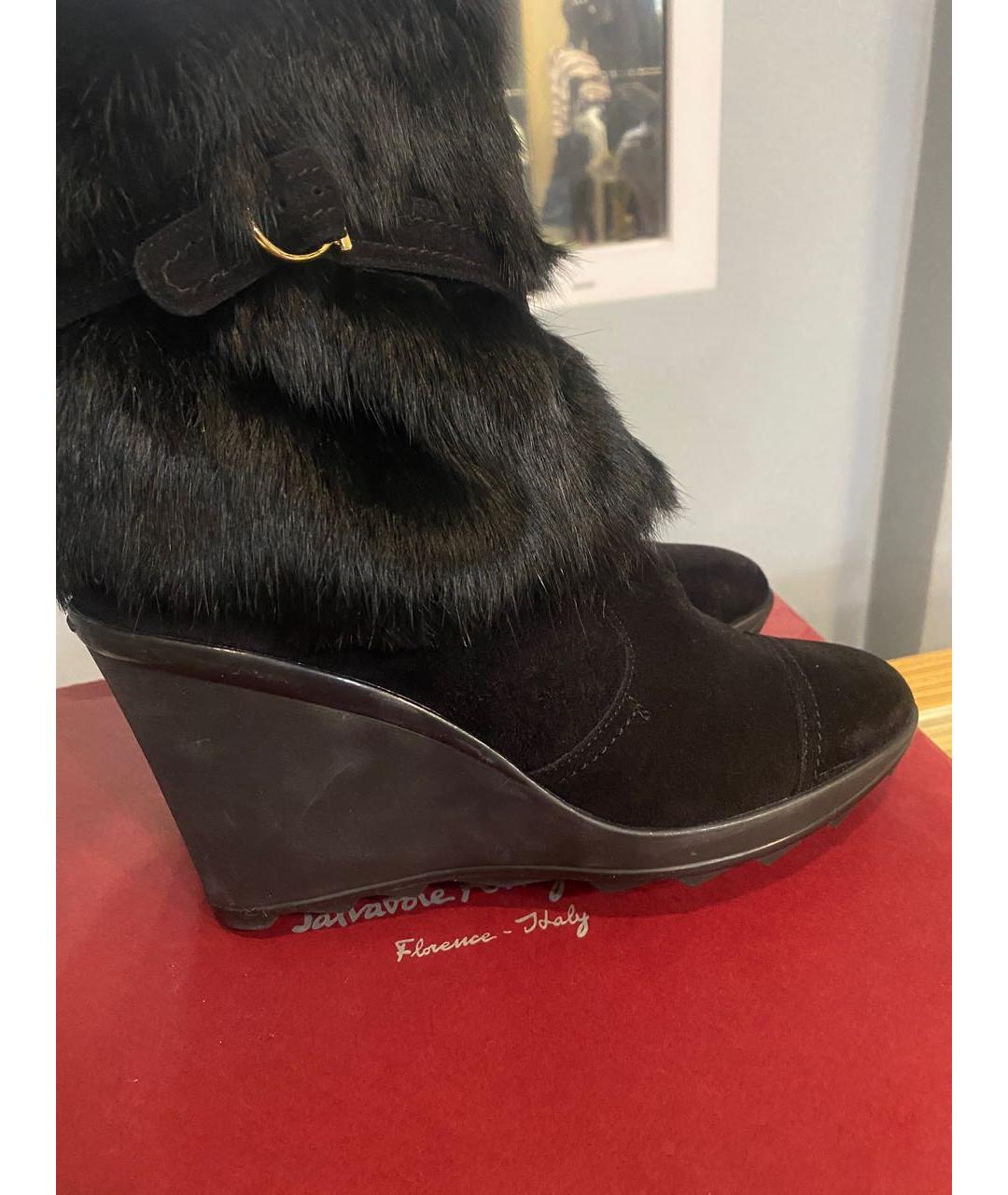 FERRAGAMO Черные сапоги, фото 4