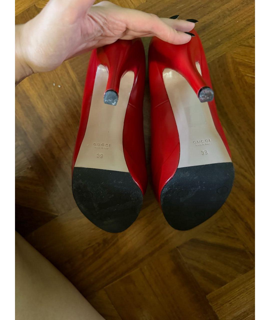 GUCCI Красные туфли из лакированной кожи, фото 4