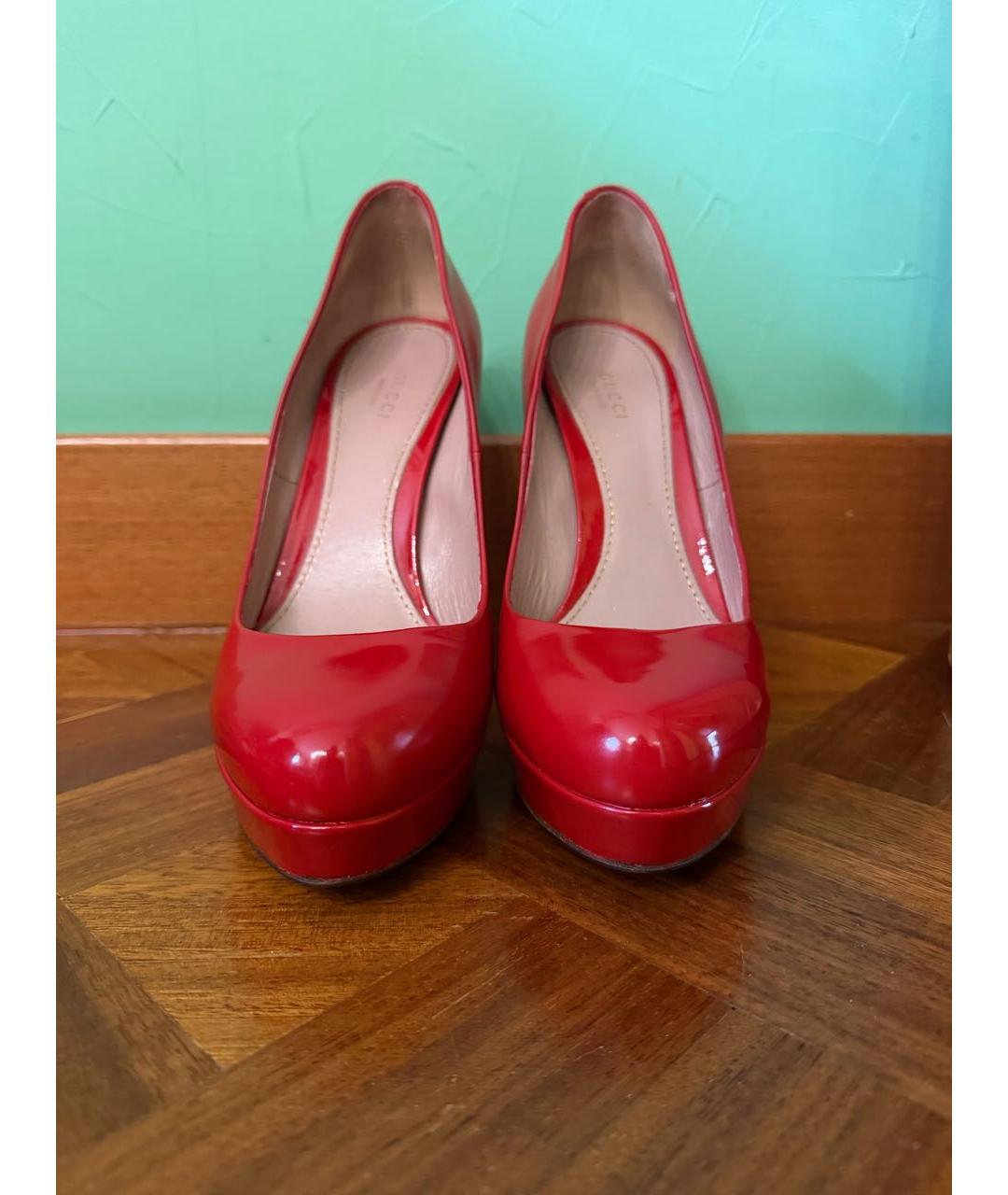 GUCCI Красные туфли из лакированной кожи, фото 2
