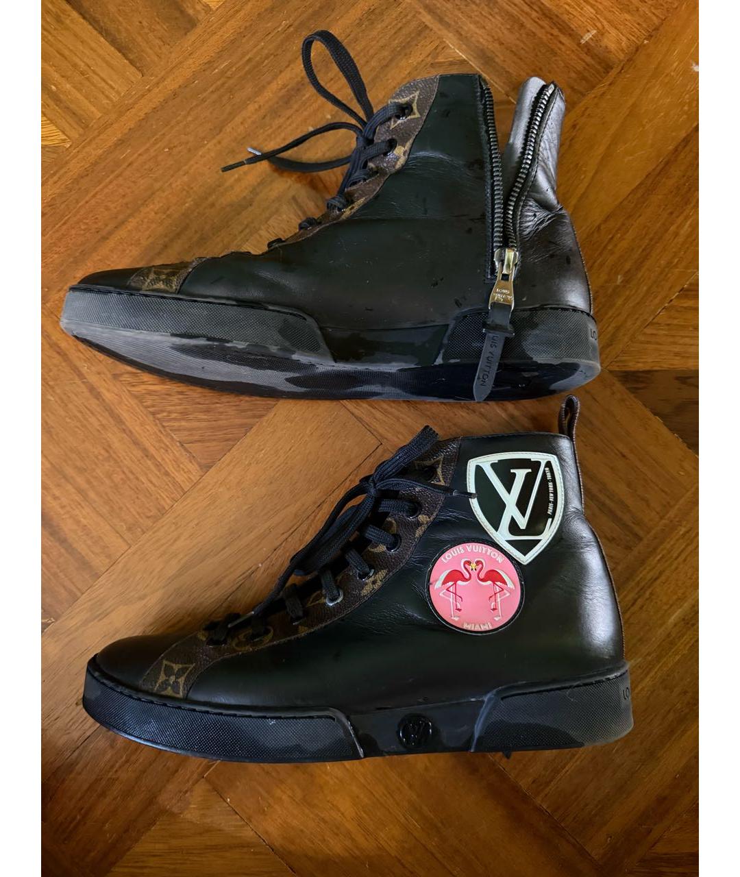 LOUIS VUITTON Черные кожаные кеды, фото 8