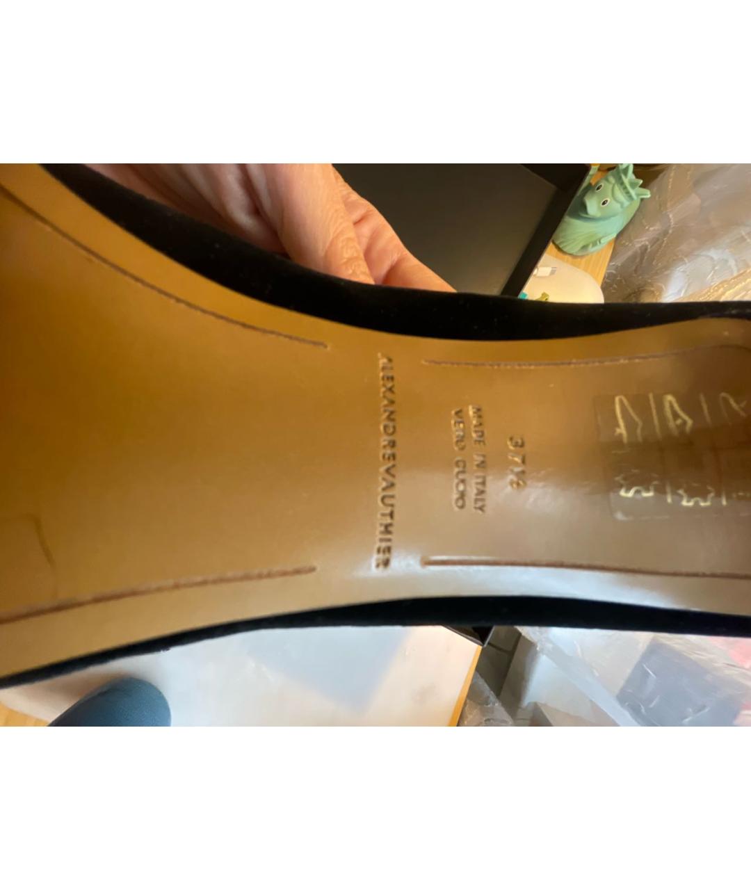 ALEXANDRE VAUTHIER Черные бархатные туфли, фото 6