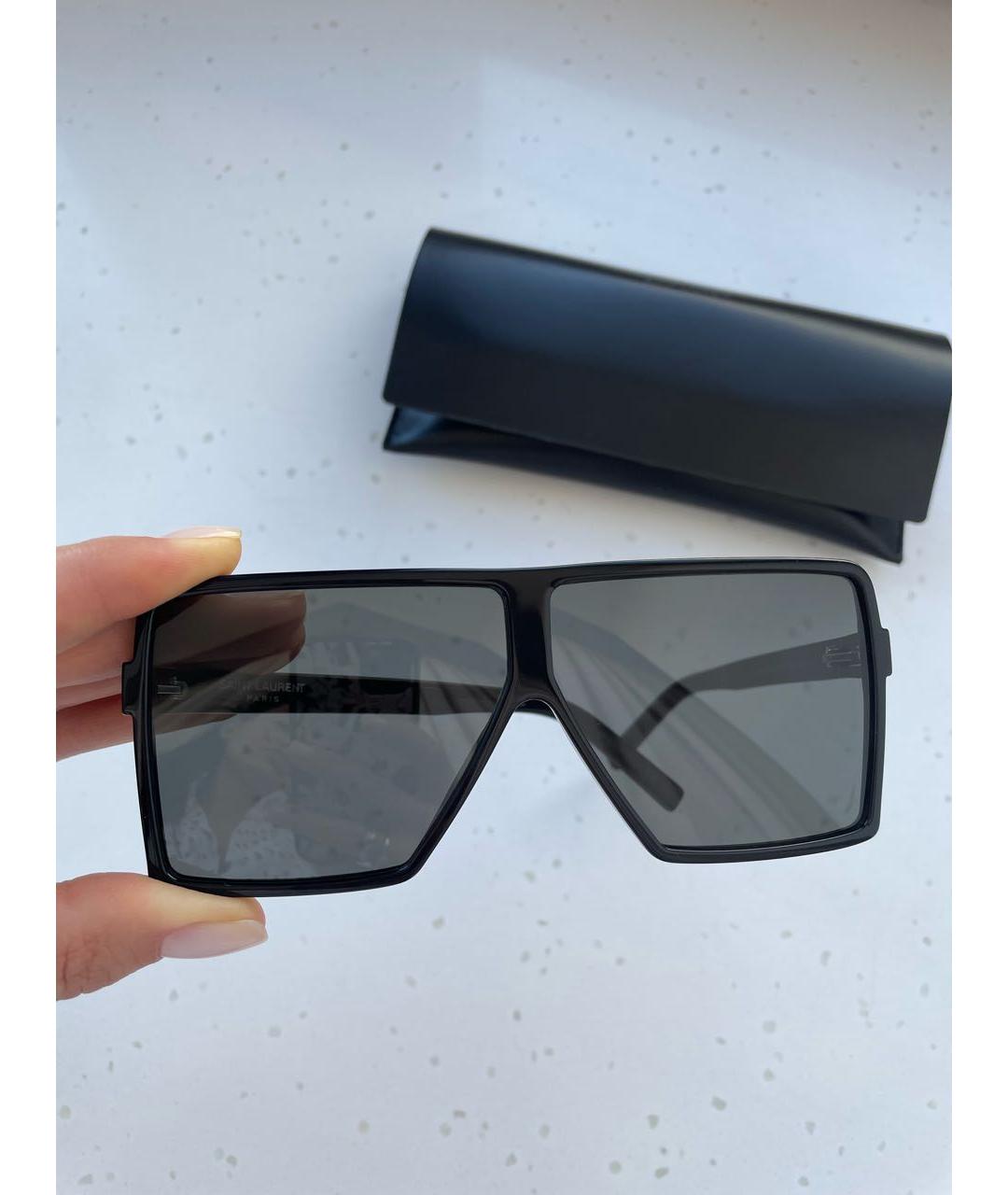 SAINT LAURENT Черные пластиковые солнцезащитные очки, фото 7