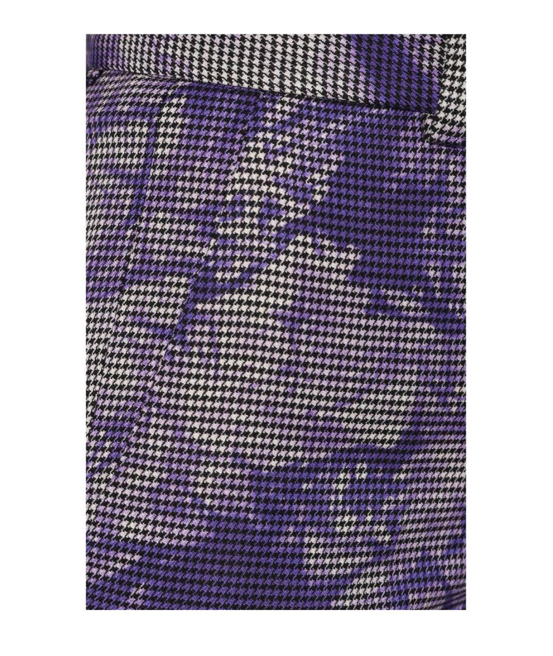 VERSACE Мульти шерстяные прямые брюки, фото 4