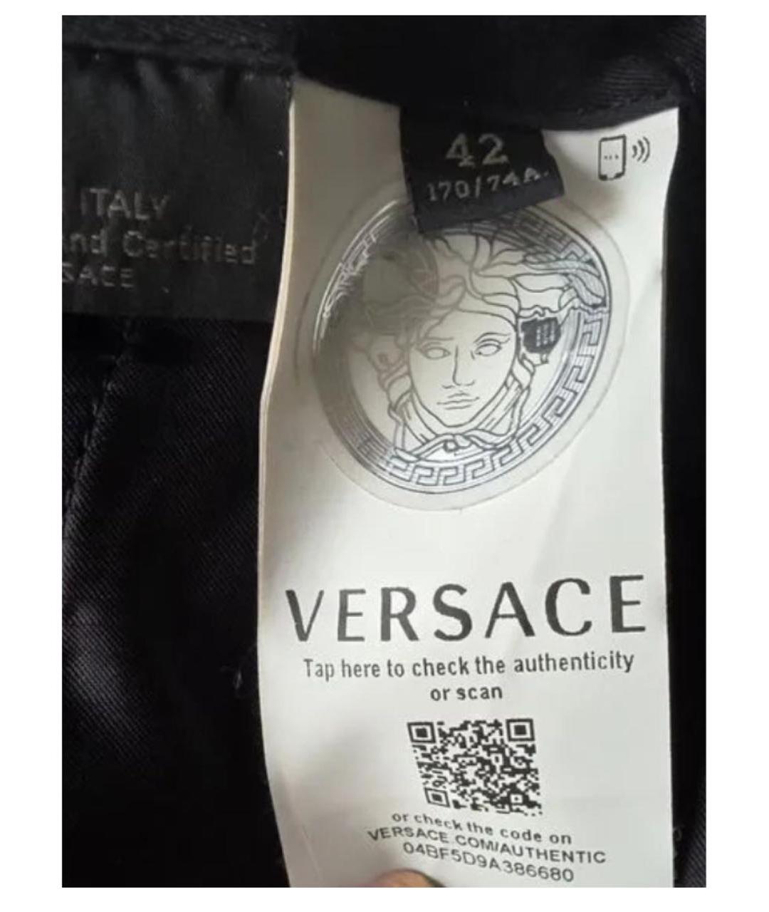 VERSACE Мульти шерстяные прямые брюки, фото 3