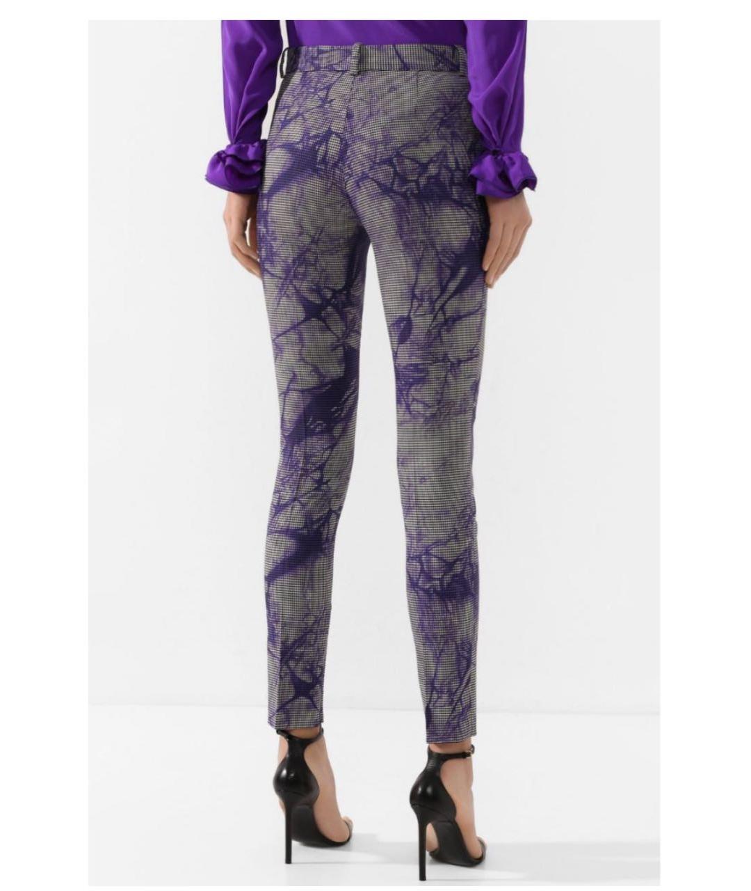 VERSACE Мульти шерстяные прямые брюки, фото 2