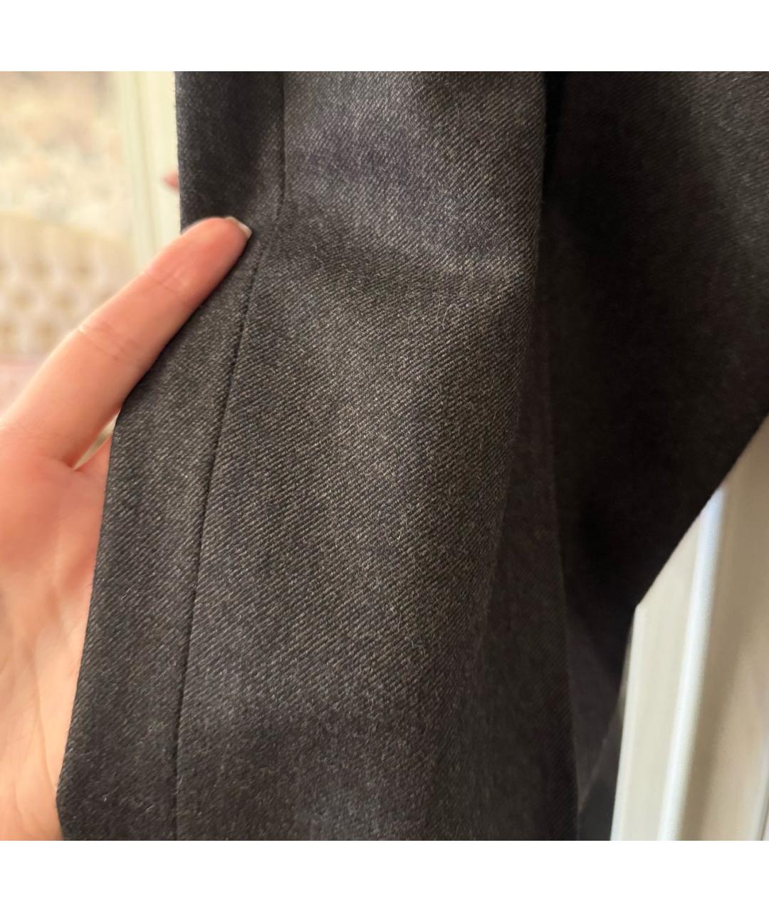BRIONI Коричневые шерстяные брюки широкие, фото 4