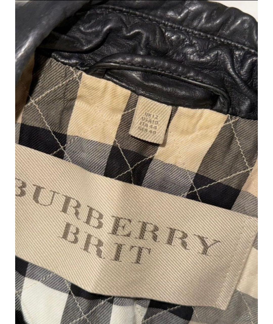 BURBERRY Черная кожаная куртка, фото 6