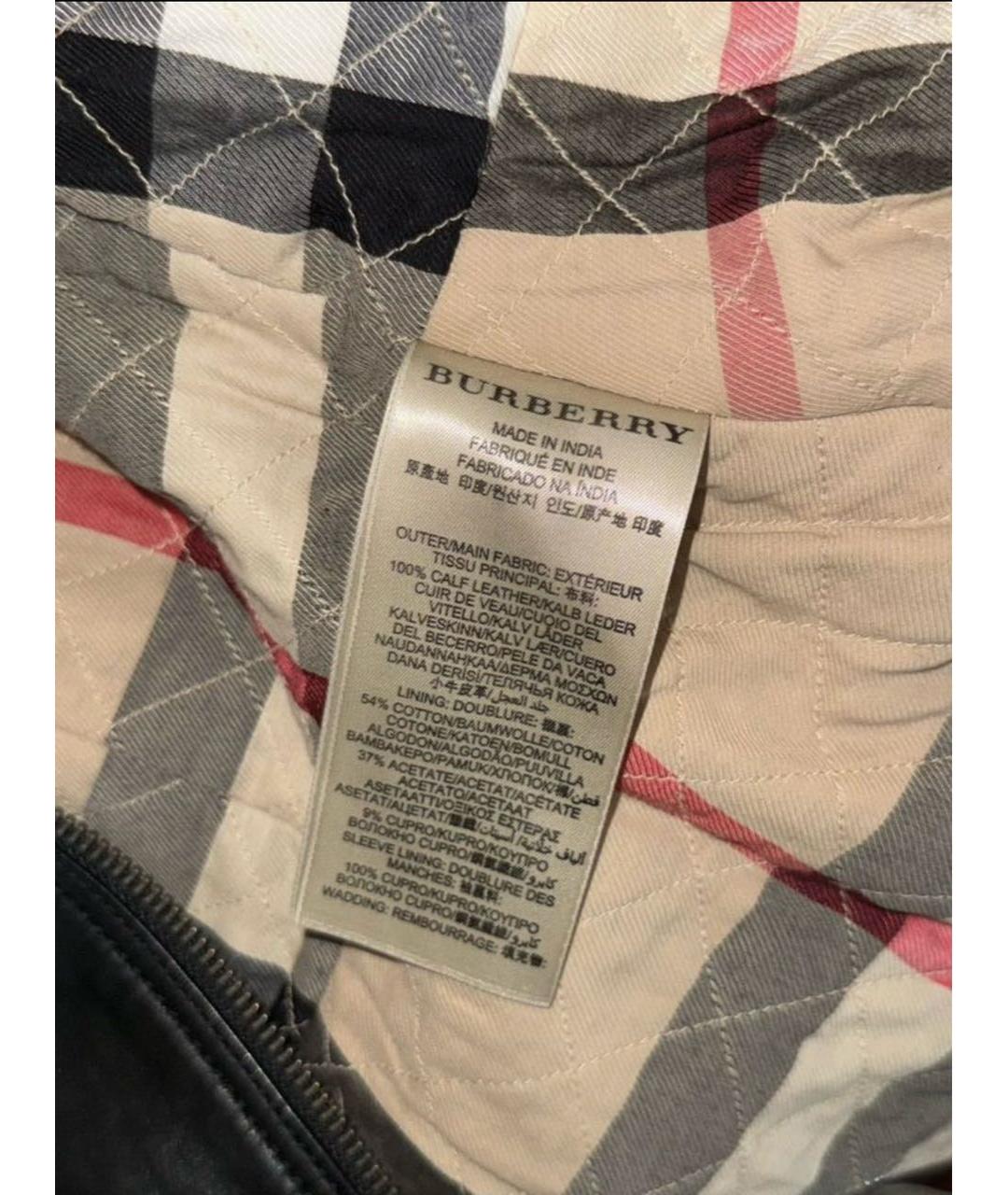 BURBERRY Черная кожаная куртка, фото 5