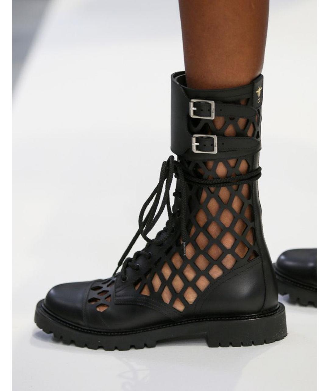 CHRISTIAN DIOR Черные кожаные ботинки, фото 2