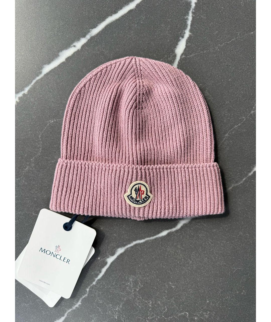 MONCLER Коралловая хлопковая шапка, фото 7