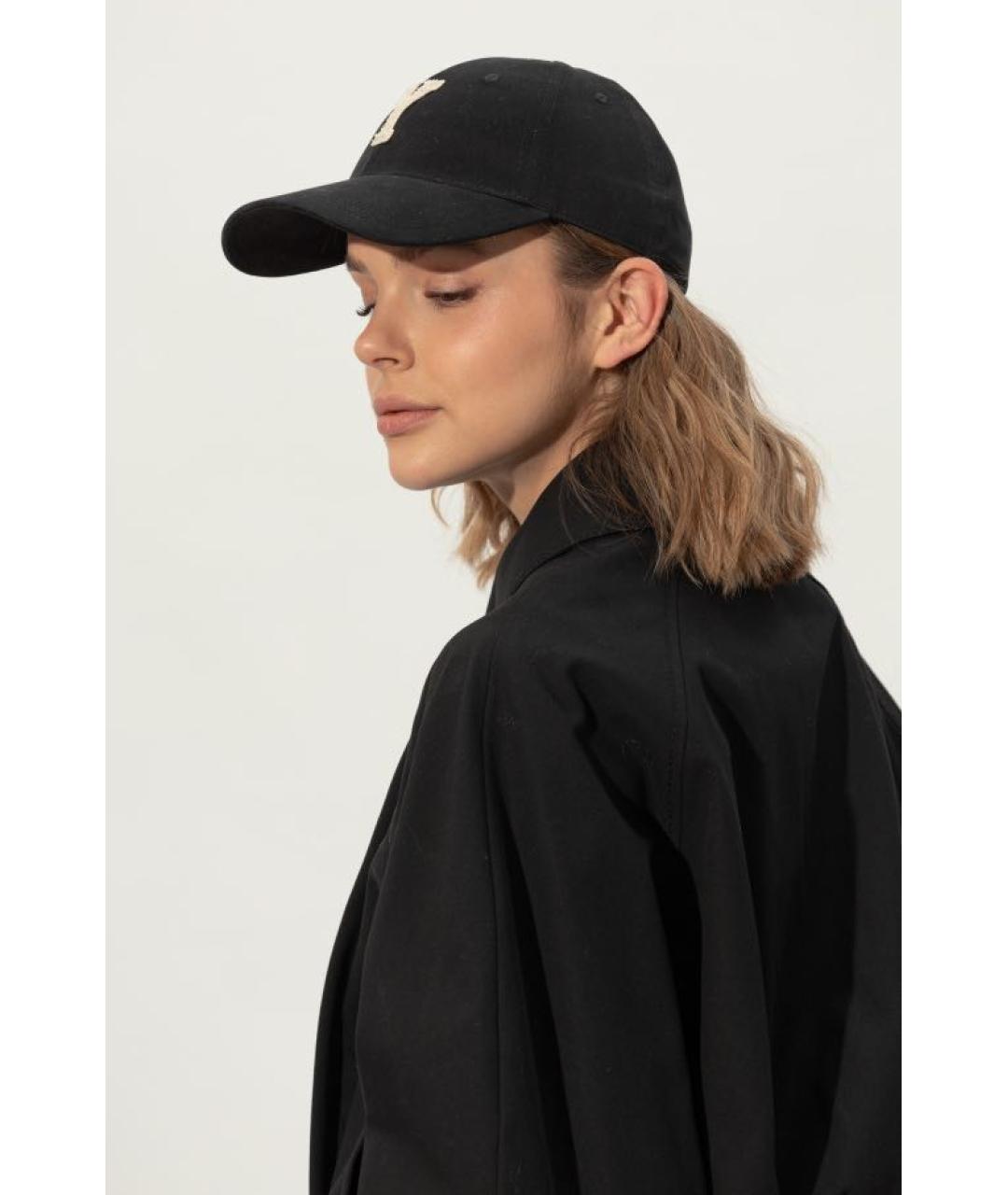 SAINT LAURENT Черная хлопковая кепка, фото 2