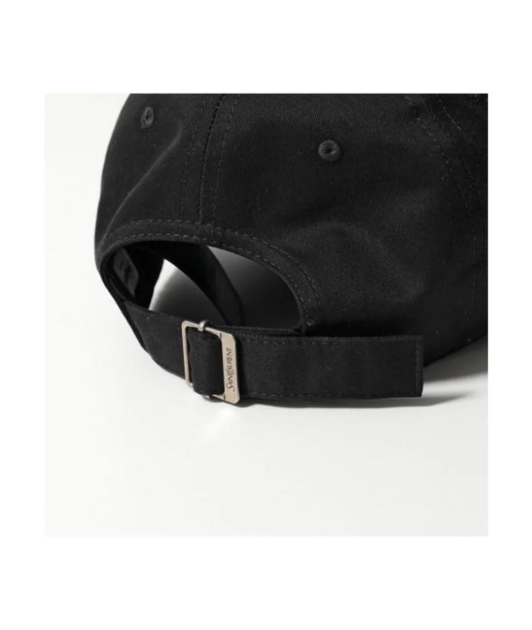 SAINT LAURENT Черная хлопковая кепка, фото 4