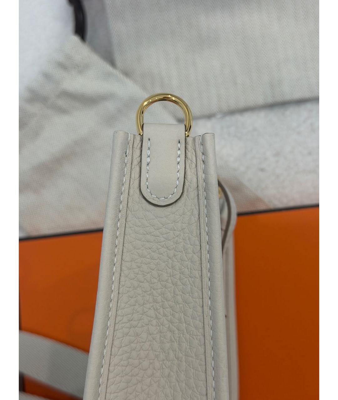HERMES Бежевая кожаная сумка через плечо, фото 4