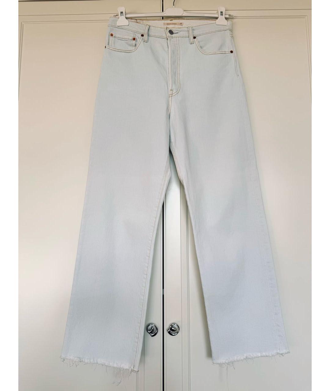 LEVI'S Белые хлопко-эластановые прямые джинсы, фото 9
