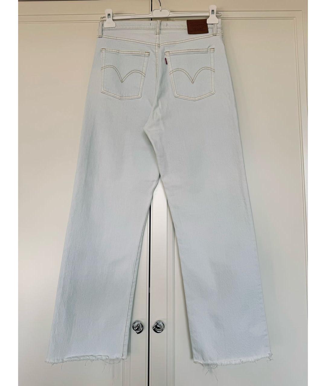 LEVI'S Белые хлопко-эластановые прямые джинсы, фото 5