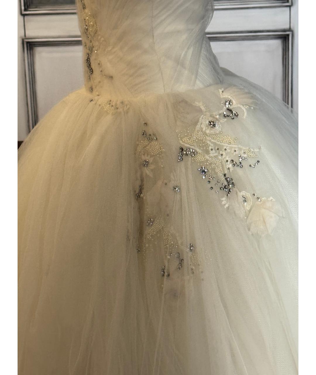 VERA WANG Белое шелковое свадебное платье, фото 3