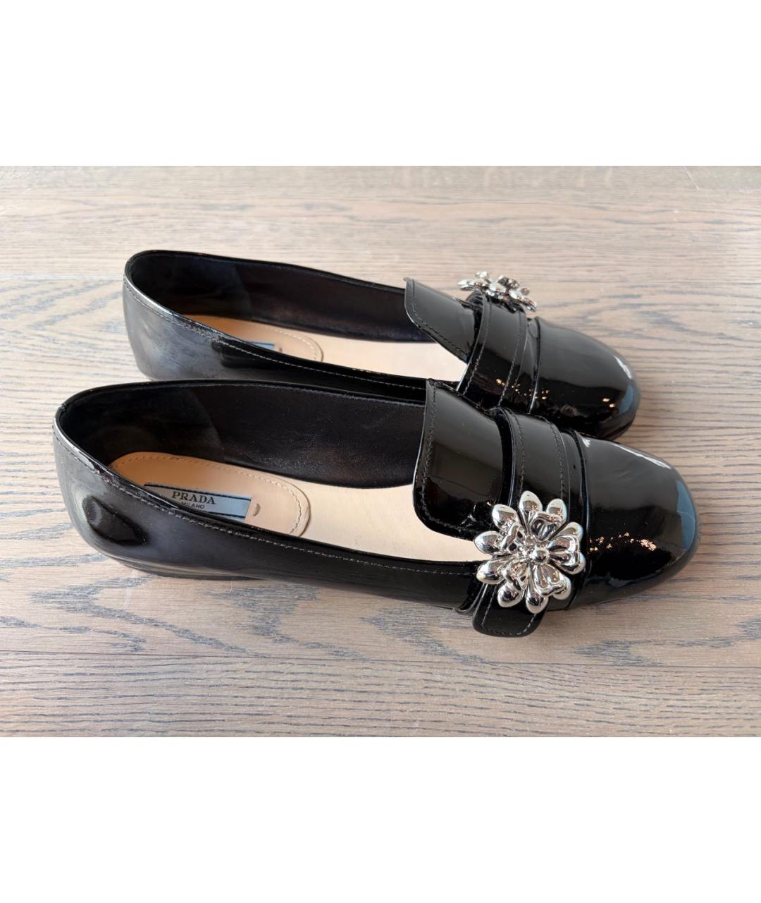 PRADA Черные лоферы из лакированной кожи, фото 7