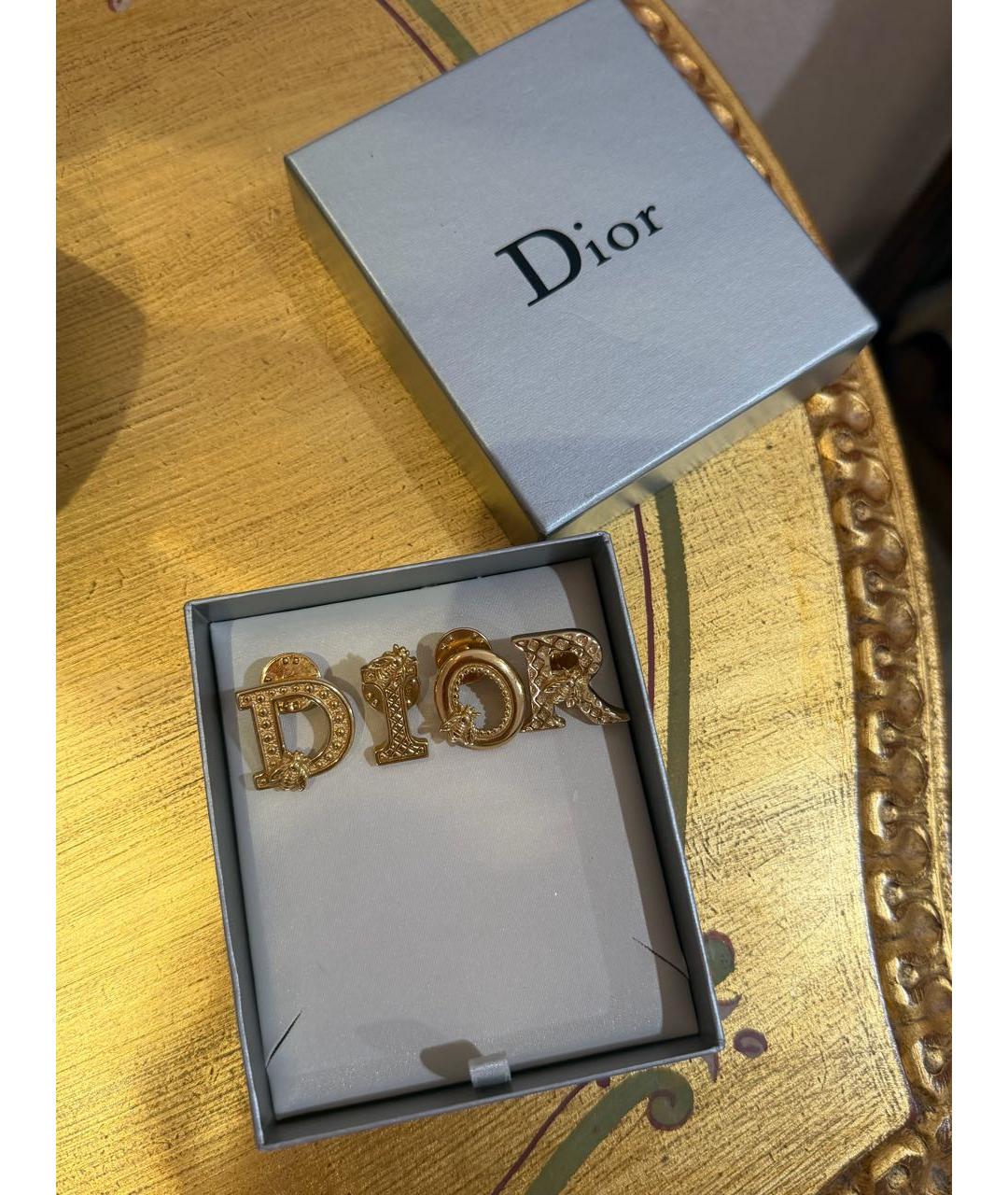 CHRISTIAN DIOR Золотая металлическая булавка / брошь, фото 2
