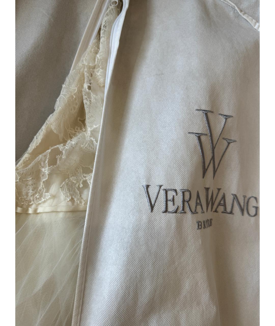 VERA WANG Белое шелковое свадебное платье, фото 3