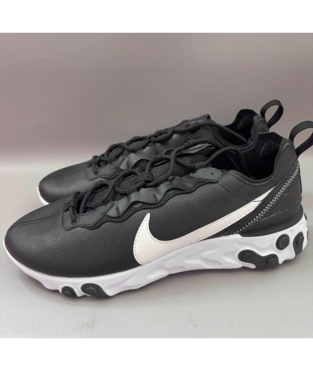 NIKE Черные кожаные низкие кроссовки / кеды, фото 6