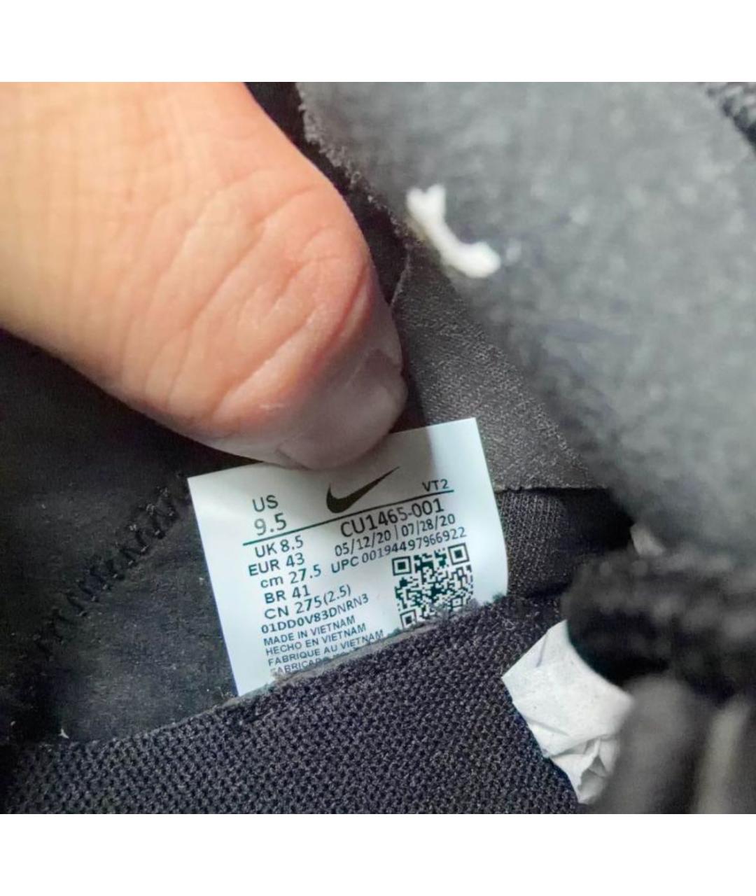 NIKE Черные кожаные низкие кроссовки / кеды, фото 8