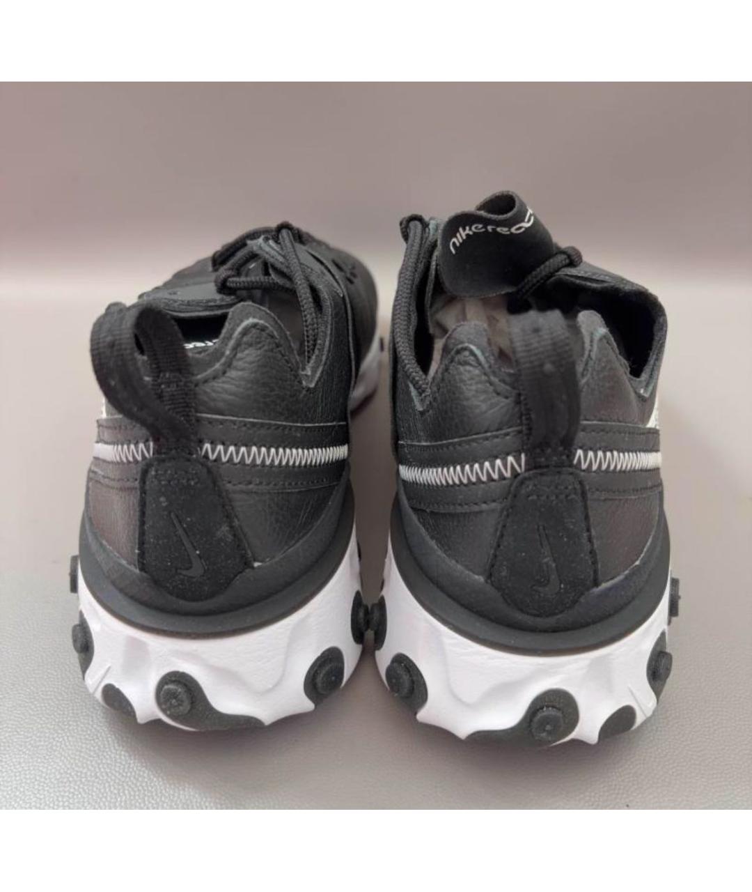 NIKE Черные кожаные низкие кроссовки / кеды, фото 5
