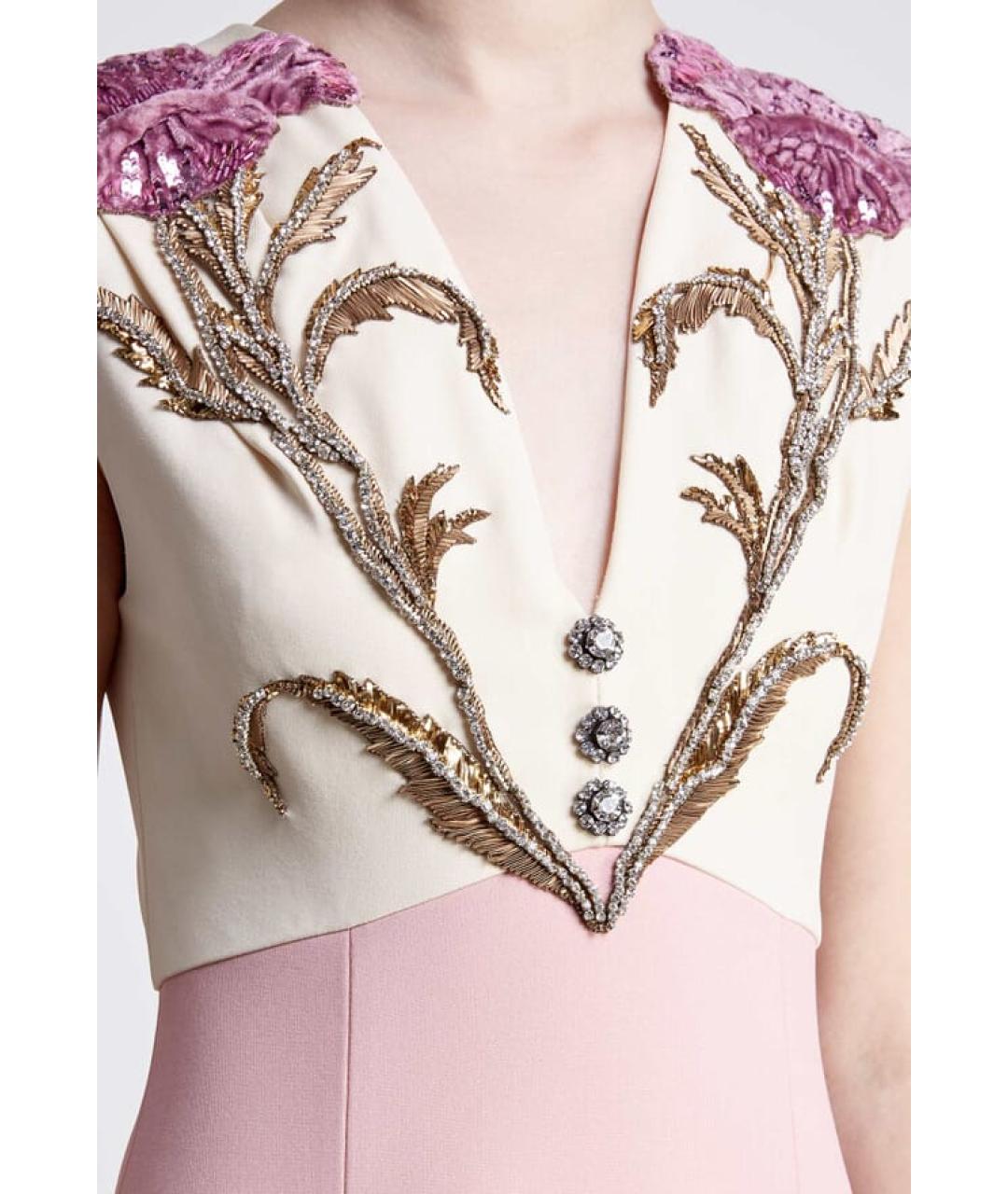 GUCCI Розовое вискозное вечернее платье, фото 4