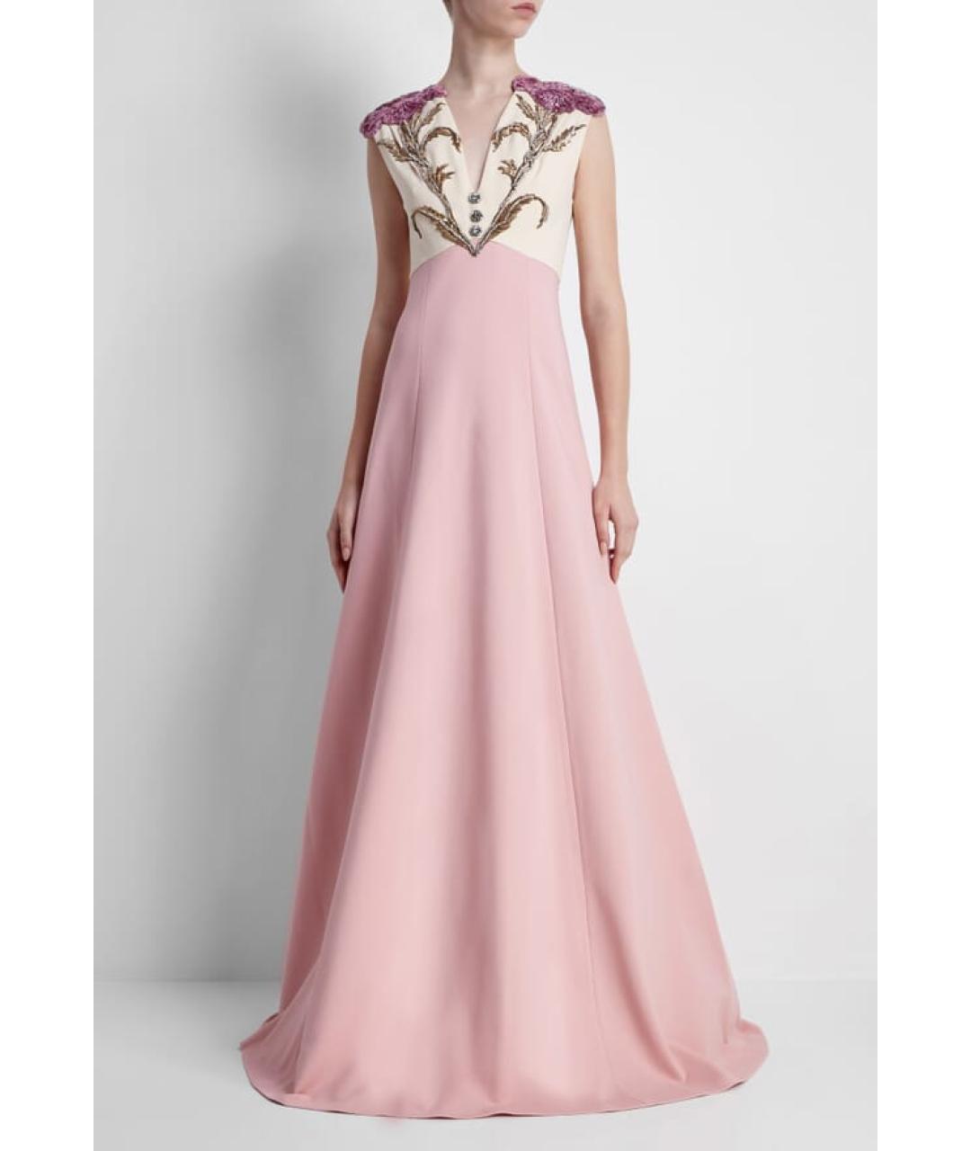 GUCCI Розовое вискозное вечернее платье, фото 2