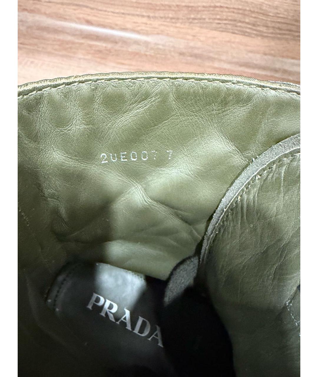 PRADA Хаки высокие ботинки, фото 5