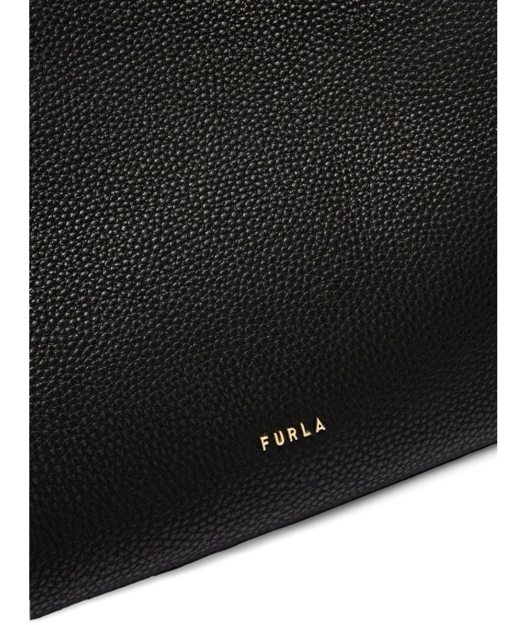 FURLA Черная кожаная сумка тоут, фото 4