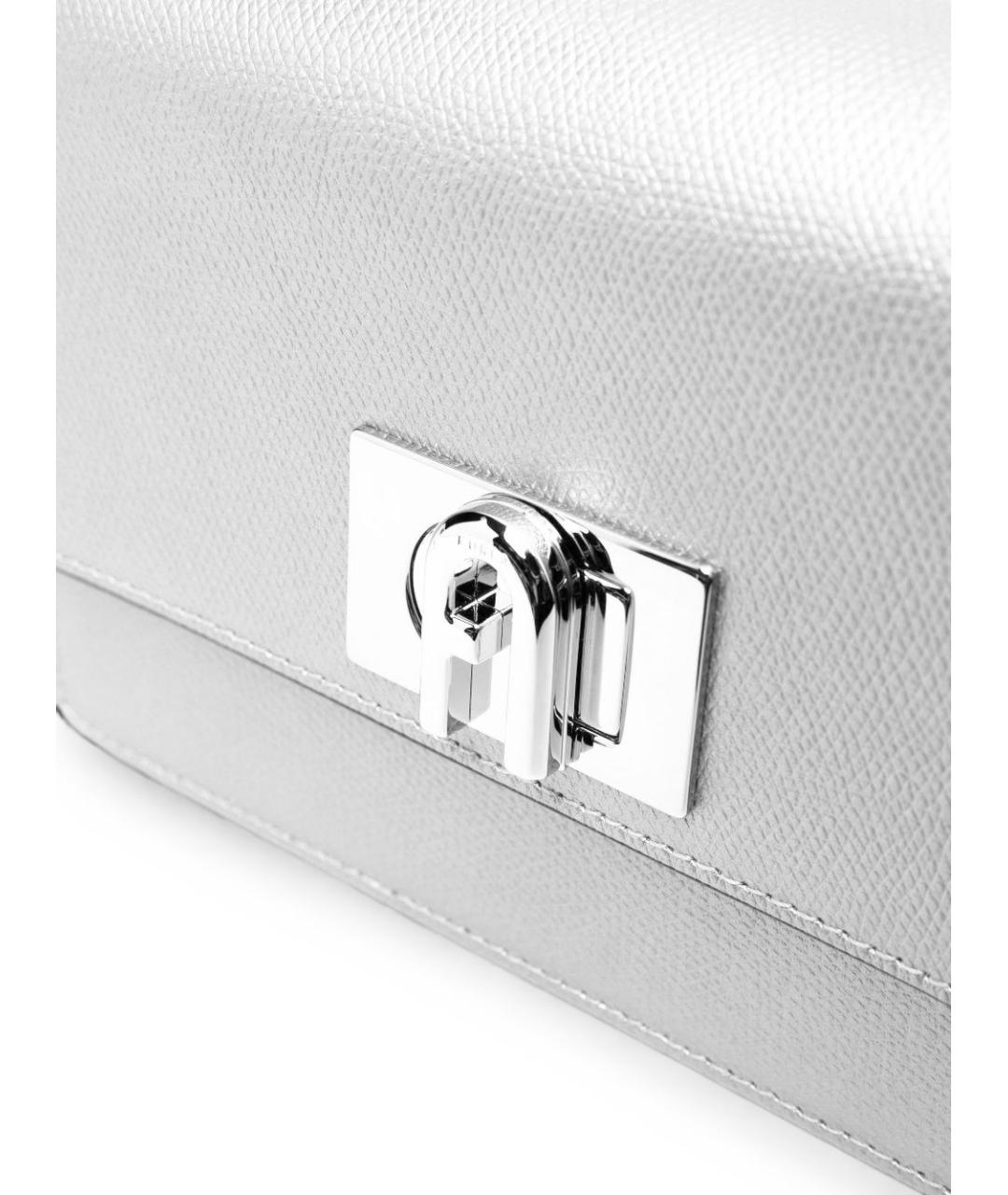 FURLA Серебряная кожаная сумка через плечо, фото 3